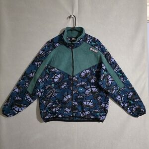 Vtg Mens Spyder Full Zip Fleece Jacket Spider Web AOP Size Medium